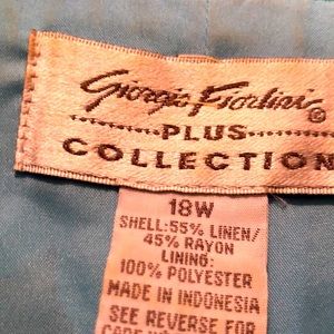 A nice blazer to ware with pants or skirt WTH brown leaves and blue